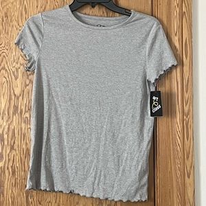 NWT Art Class Heather Gray Lettuce Edge Tee Girls XXL (18)
